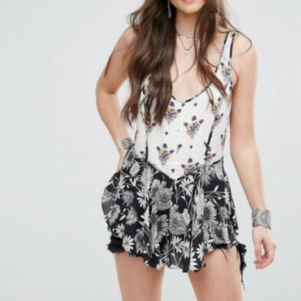 FREE PEOPLE Mixed Print Cami in Black - XS,S
